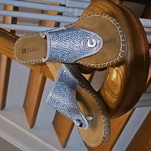 White Mountain Rhinestone Wedge Sandal